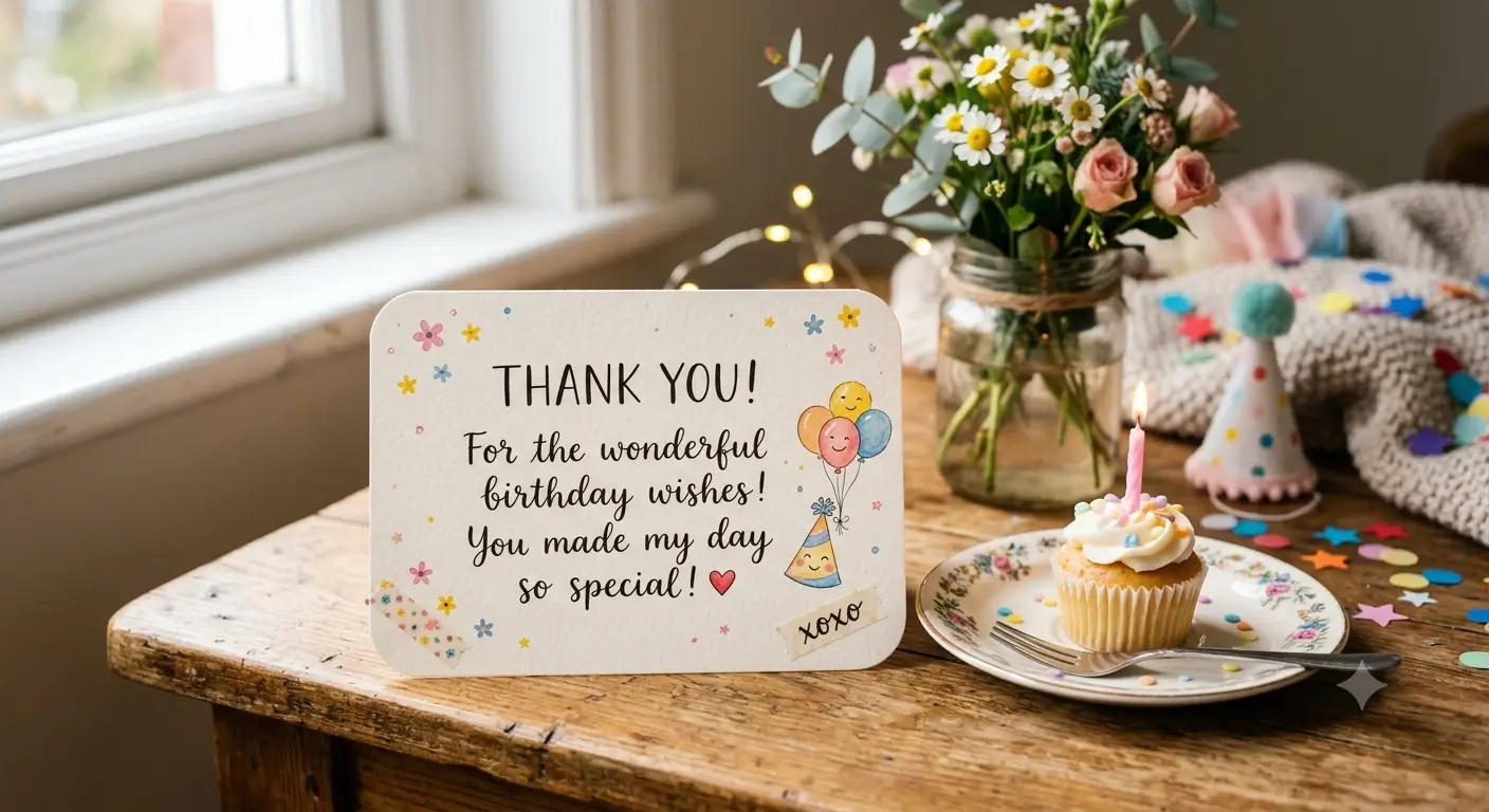 cute thank you for the birthday wishes
